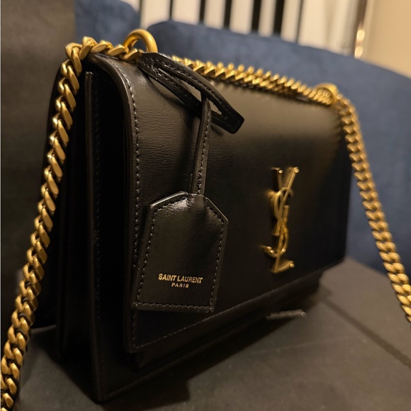 Saint Laurent Black and Gold Crossbody Bag - Picture 4 of 16